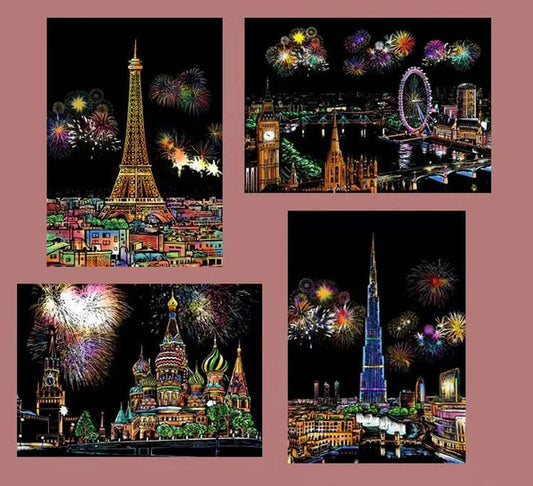 Fireworks Cities Art Bundle (A4)