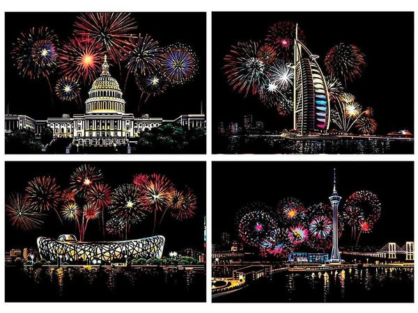 Colorful Fireworks Art Bundle (A4)